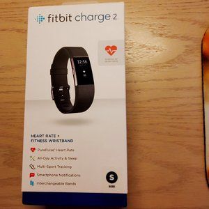 Fitbit Charge 2 Black Heart Rate & Fitness/Activity Tracker NIB FB407SBKS